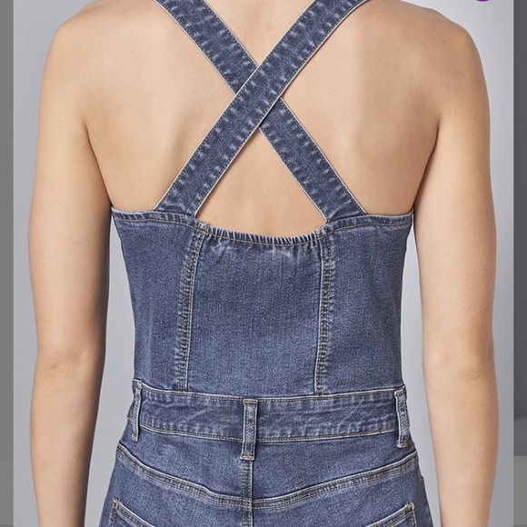 Venus Light Blue Button Front Denim Jumpsuit - Picture 5 of 5